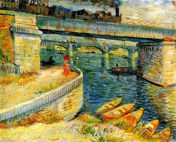 Les ponts sur la Seine à Asnieres Vincent van Gogh Peinture à l'huile